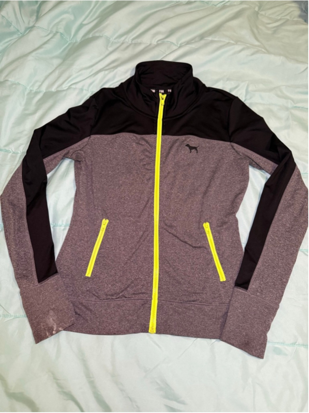 Women's PINK Gray & Black Ultimate Full-Zip Sweatshirt S